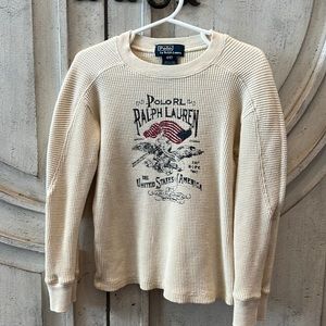 Ralph Lauren kids size 4T long sleeve waffle knit like new top